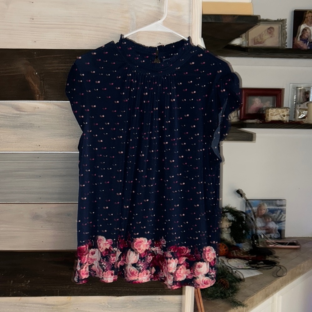 Polka Dot Floral sleeveless blouse - xlarge